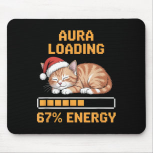 Tapis De Souris Chat Aura Chargement 67 Pour Cent Énergie Drôle Mè