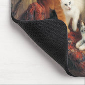 Tapis De Souris Chat avec chatons (Art animal) (Coin)
