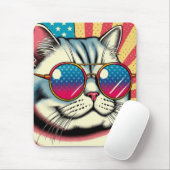 Tapis De Souris Chat avec lunettes (Avec souris)