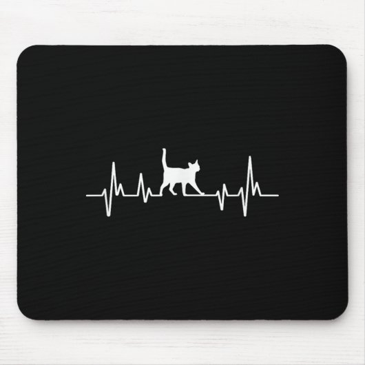 Tapis De Souris Chat battement de cœur (Devant)