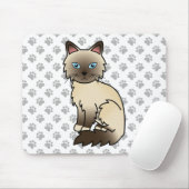 Tapis De Souris Chat Birman / Ragdoll Point Chocolat & Pattes Mign (Avec souris)