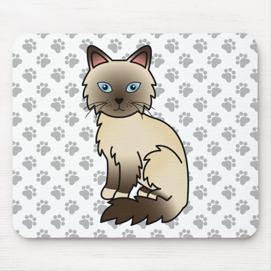 Tapis De Souris Chat Birman / Ragdoll Point Chocolat & Pattes Mign (Devant)