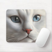 Tapis De Souris Chat blanc (Avec souris)