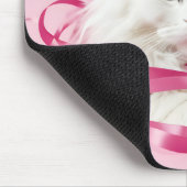 Tapis De Souris Chat Blanc En Tangé En Rubans Roses (Coin)
