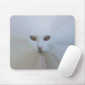 Tapis De Souris chat blanc éthéré (Avec souris)