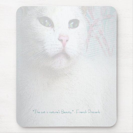 Tapis De Souris Chat blanc Mousepad (Devant)