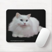 Tapis De Souris Chat blanc pelucheux (Avec souris)