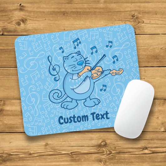 Tapis de souris chat bleu avec violon