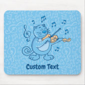 Tapis de souris chat bleu avec violon (Devant)