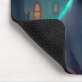 Tapis De Souris Chat bleu russe d'Halloween avec la peur Citrouill (Coin)