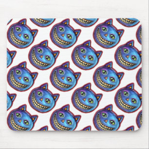 Tapis De Souris Chat bleu souriant Vintage Halloweenies
