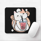 Tapis De Souris Chat Boba Tea Buble Tea Anime Kawaii Neko Milktea (Avec souris)