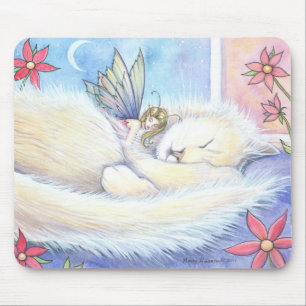 Tapis de souris chat câlin mignon et fée