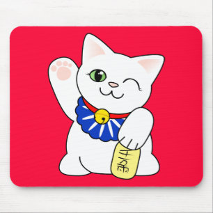 Tapis De Souris Chat chanceux de Maneki Neko