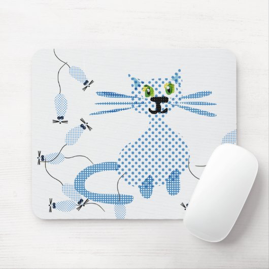 Tapis De Souris Chat chasse souris (Avec souris)