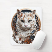 Tapis De Souris chat, chaton avec fleur (Avec souris)