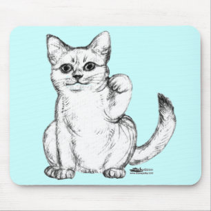 Tapis De Souris Chat Chaton Maneki Neko Invitant