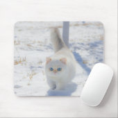 Tapis De Souris Chat, Chaton, Neige (Avec souris)