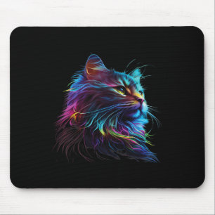 Tapis De Souris Chat Coloré Pour Les Amateurs De Kitten Art Kitty 