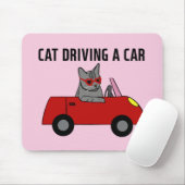Tapis De Souris Chat conduisant une voiture (Avec souris)