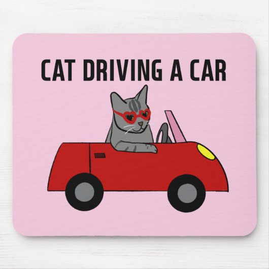 Tapis De Souris Chat conduisant une voiture (Devant)