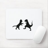 Tapis De Souris chat contre t-rex (Avec souris)