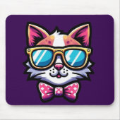Tapis de Souris Chat Cool – Accessoire de Bureau A (Devant)