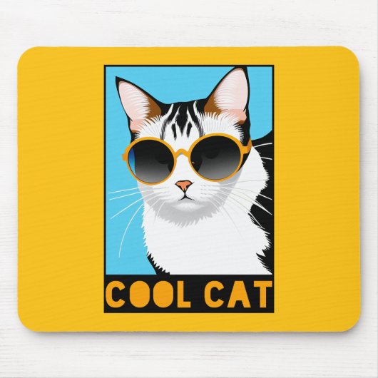 Tapis De Souris Chat Cool amusant (Devant)
