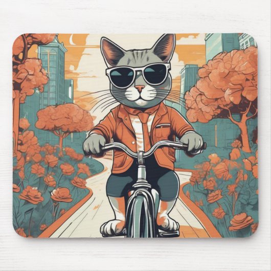 Tapis De Souris Chat cool Art Moderne Pad (Devant)