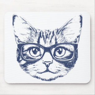 Tapis De Souris Chat cool avec lunettes
