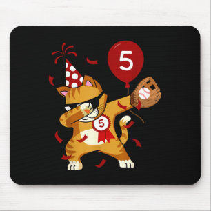 Tapis De Souris Chat cool en dabbing Baseball 5e anniversaire