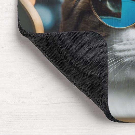 Tapis De Souris chat cool en lunettes de soleil, chat (Coin)