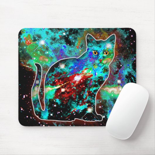 Tapis De Souris Chat cosmique Lambda (Avec souris)