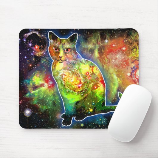 Tapis De Souris Chat cosmique Omicron (Avec souris)