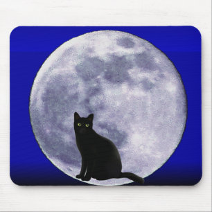 Tapis De Souris Chat dans la lune_