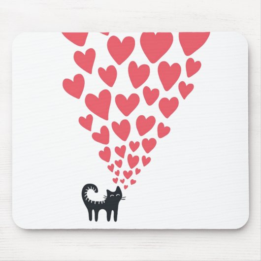Tapis De Souris Chat dans l'amour (Devant)