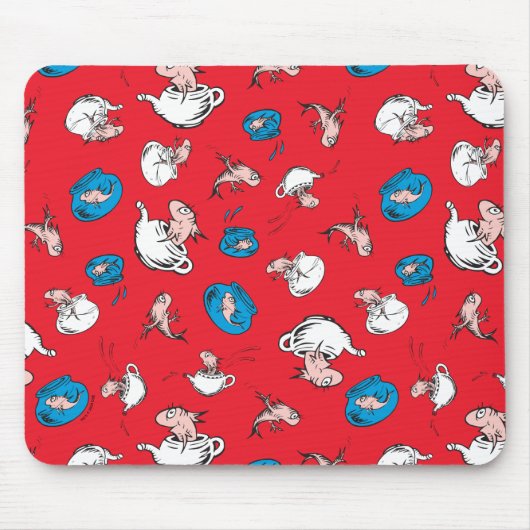 Tapis De Souris Chat Dans Le Casquette | Le Motif rouge poisson (Devant)