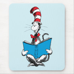 Tapis De Souris Chat dans le Chapeau Lecture