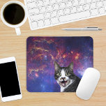 Tapis De Souris Chat dans l'espace extra-atmosphérique<br><div class="desc">Sauter dans le train. Fantaisie visage de chat dans l'espace ! Vous êtes les bienvenus</div>