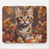 Tapis De Souris Chat d'automne (Devant)