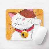 Tapis De Souris Chat de calicot chanceux mignon de Maneki Neko (Avec souris)