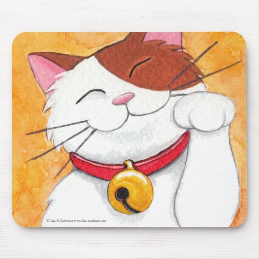 Tapis De Souris Chat de calicot chanceux mignon de Maneki Neko (Devant)