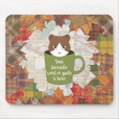 Tapis De Souris Chat de congé d'automne (Devant)