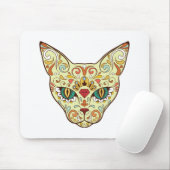 Tapis De Souris Chat de crâne de sucre - conception de tatouage (Avec souris)