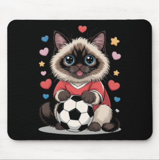 Tapis De Souris Chat de foot Kawaii Juste Fille Qui Aime Birman Wi
