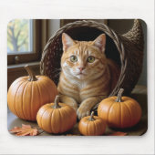 Tapis De Souris Chat de gingembre dans une Cornucopia d'osier (Devant)