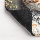 Tapis De Souris Chat de gingembre d'aquarelle (Coin)