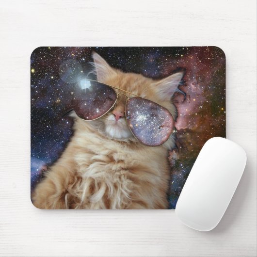 Tapis De Souris Chat de l'espace (Avec souris)