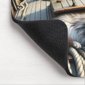 Tapis De Souris Chat de Maine Coon sur un pont de navire (Coin)