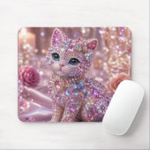 Tapis De Souris Chat de nuit en velours Impression esthétique (Avec souris)